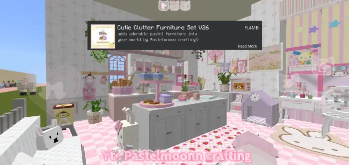 Pastel-themed kawaii kitchen and decor set