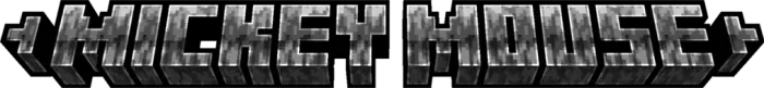 Mickey Mouse text in stone block style