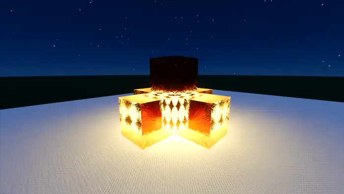 Glowing realistic blocks with strawberry theme