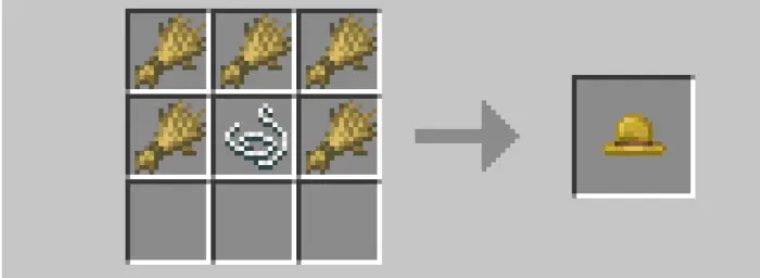 Crafting recipe for a yellow farmer hat