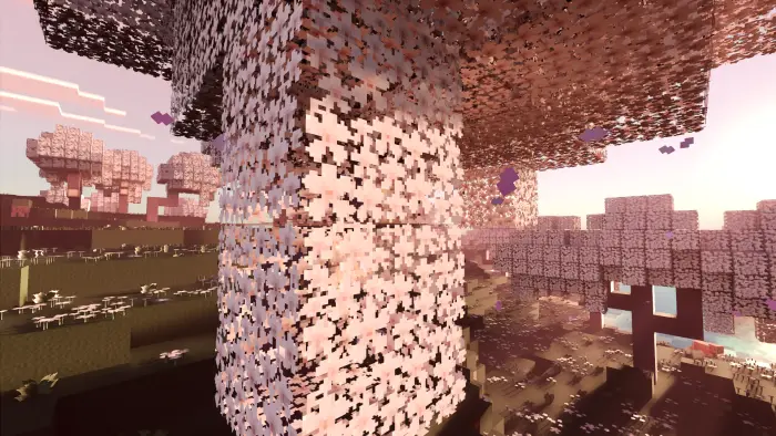 Cherry blossom trees with realistic textures