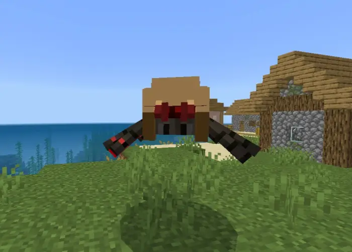 Blocky headcrab creature near village houses