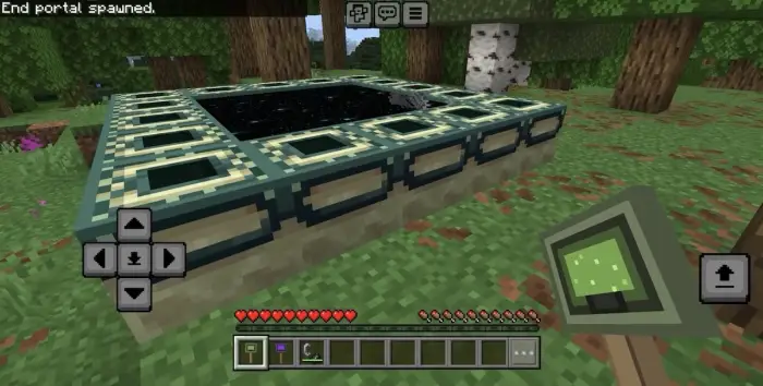 Player uses custom item to spawn end portal