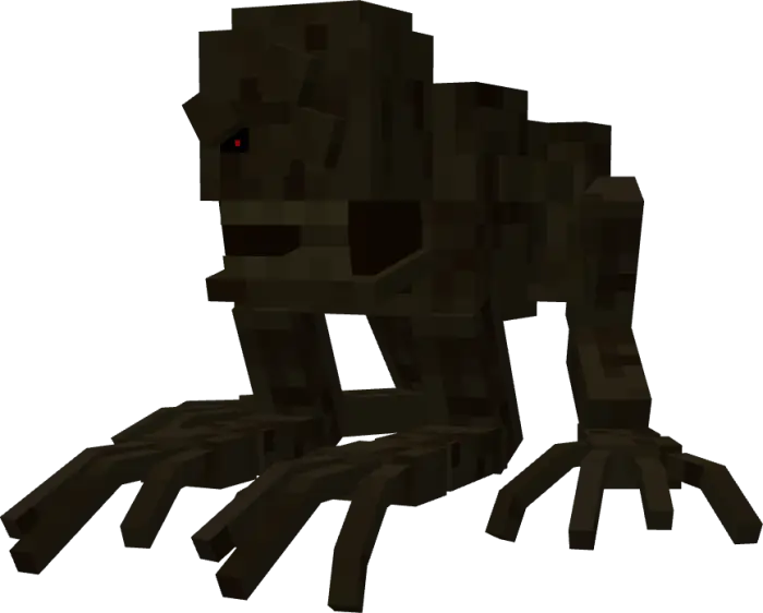 Blocky mutated creature with glowing red eye