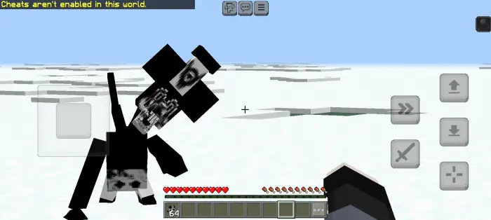 Creepy black-and-white mob in snowy area