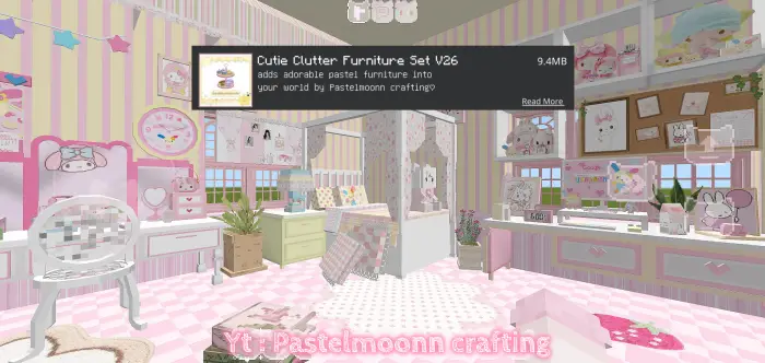 Pastel kawaii furniture and decor set