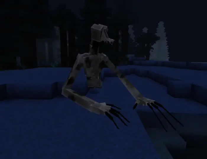 Terrifying polar bear creature at night.