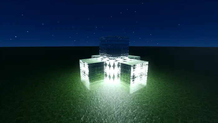 Glowing glass blocks with realistic lighting