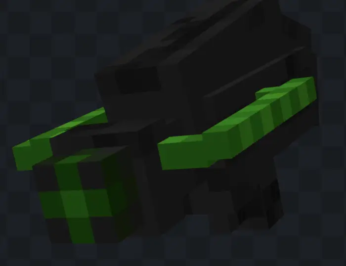 Futuristic black and green pixelated weapon