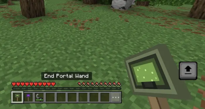 Player holding End Portal Wand tool