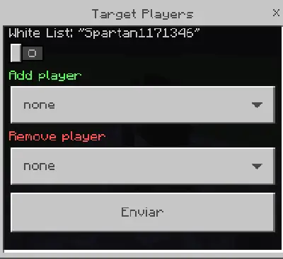 Whitelist menu for turret target players