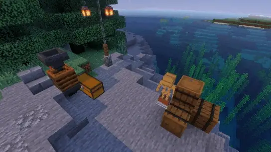 ALT Storage containers and lanterns by water