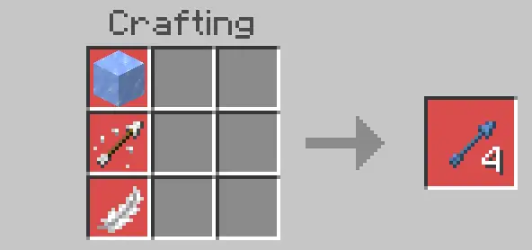 Ice arrow crafting recipe in grid