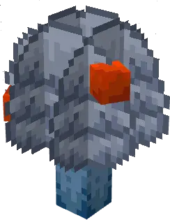 Blocky gray creature with orange accents