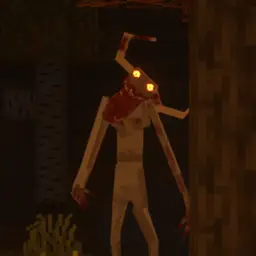 Creepy Goatman creature lurks by a tree