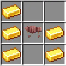 Gold wolf armor crafting recipe grid