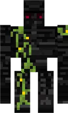 Dark stone golem with glowing red eyes