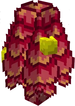 Blocky red creature with yellow accents