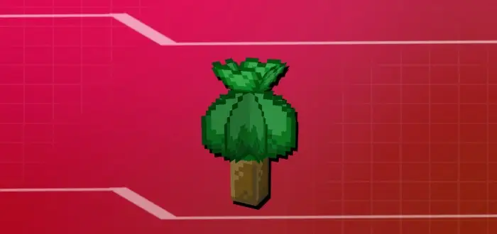 Pixelated green creature on red grid background