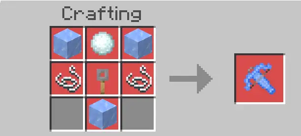 Crafting recipe for an ice-themed crossbow