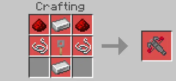 Crafting recipe for a custom crossbow