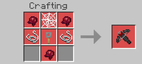 Crossbow crafting recipe with materials