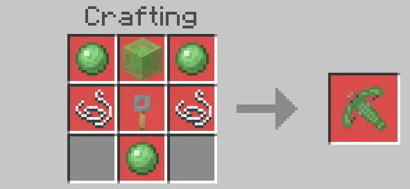 Crafting recipe for a green crossbow