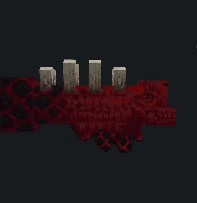 Colossal red boss creature with stone spikes