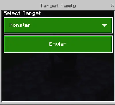 Dropdown menu to select turret target type.