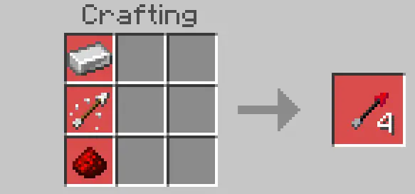Crafting recipe for special arrows