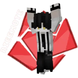 Blocky character posing with arms raised