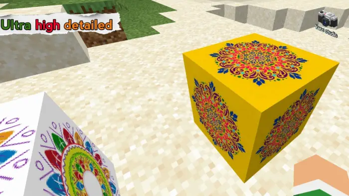Colorful alpona patterned festival blocks