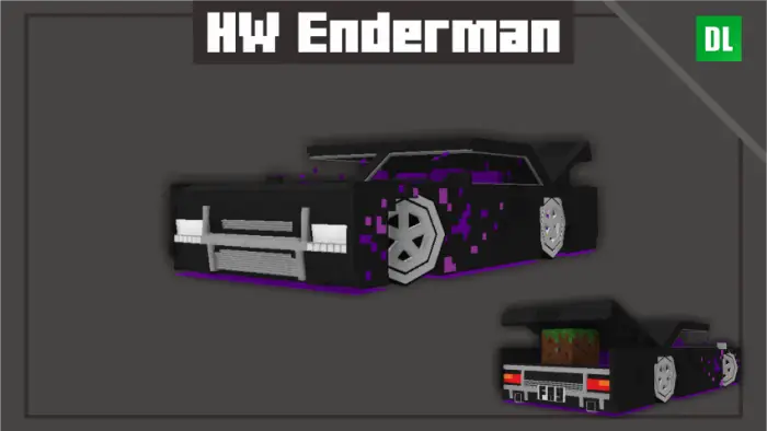 Black car inspired by an Enderman mob design.