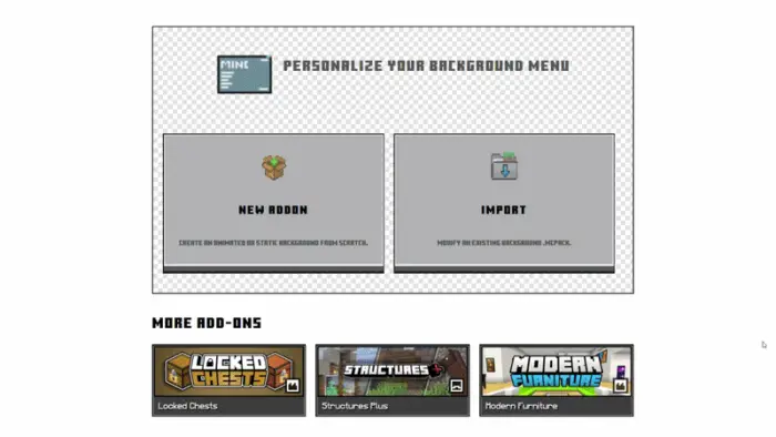 Custom menu background generator UI
