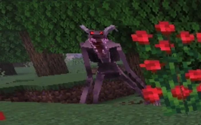 Terrifying creature with glowing red eyes