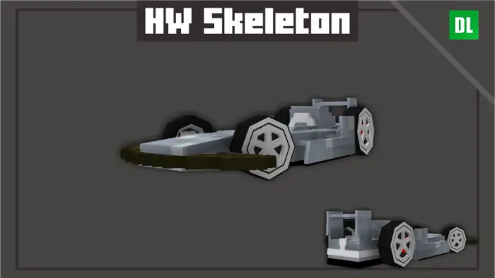 Blocky skeleton-themed race car toy