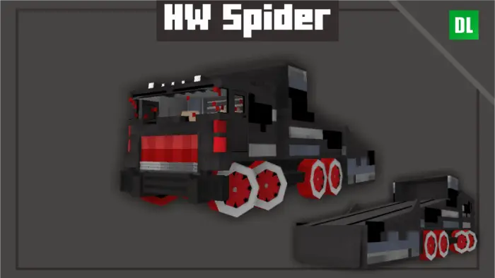 Blocky spider-themed toy car design