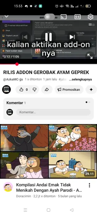 Add-on gerobak ayam geprek di menu gaming