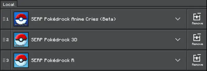 Three Pok&eacute;drock addon packs listed.