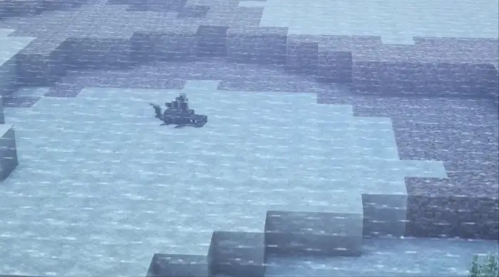 Blocky pleco fish swimming in a river.