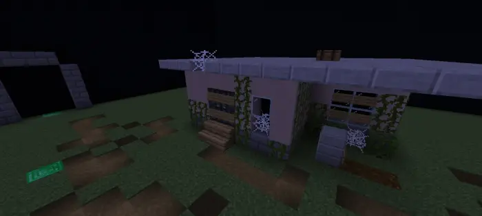 Abandoned house with cobwebs and vines