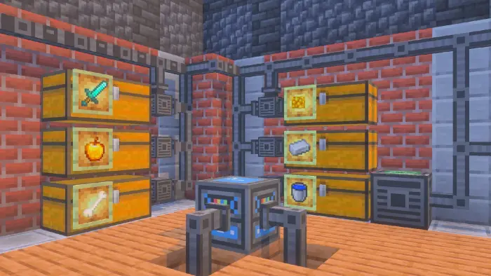 Organized chests with item icons and indexer