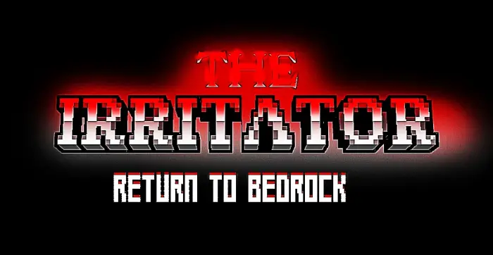 Text logo The Irritator Return to Bedrock