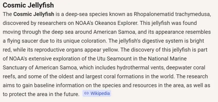 ALT text Description of the cosmic jellyfish species