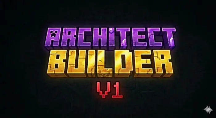 Text logo Architect Builder V1 in bold colors