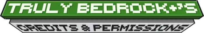 Green and gray Credits Permissions banner