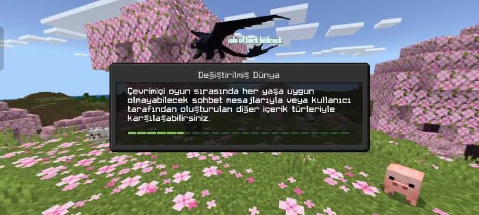 Pembe &ccedil;i&ccedil;eklerle kaplı manzara &uuml;zerinde u&ccedil;an ejderha