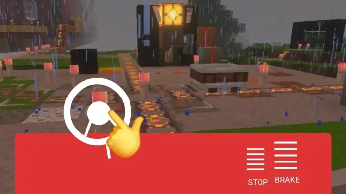 Game map with tracks and steering control.