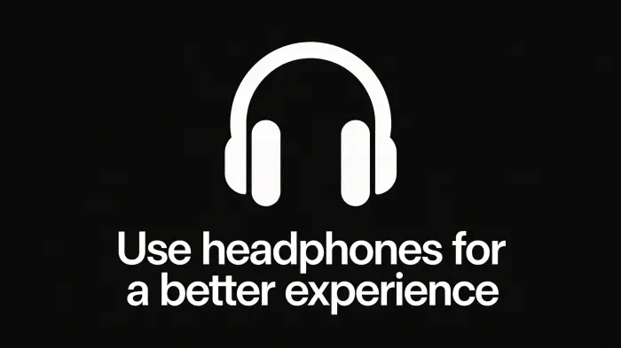 Headphones icon with listening advice