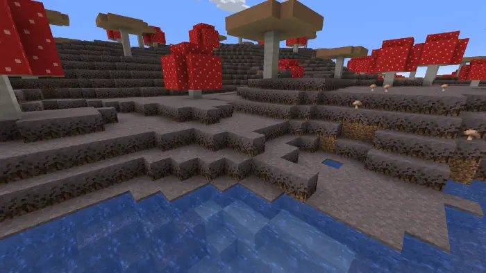 Smooth dirt and grass terrain by water